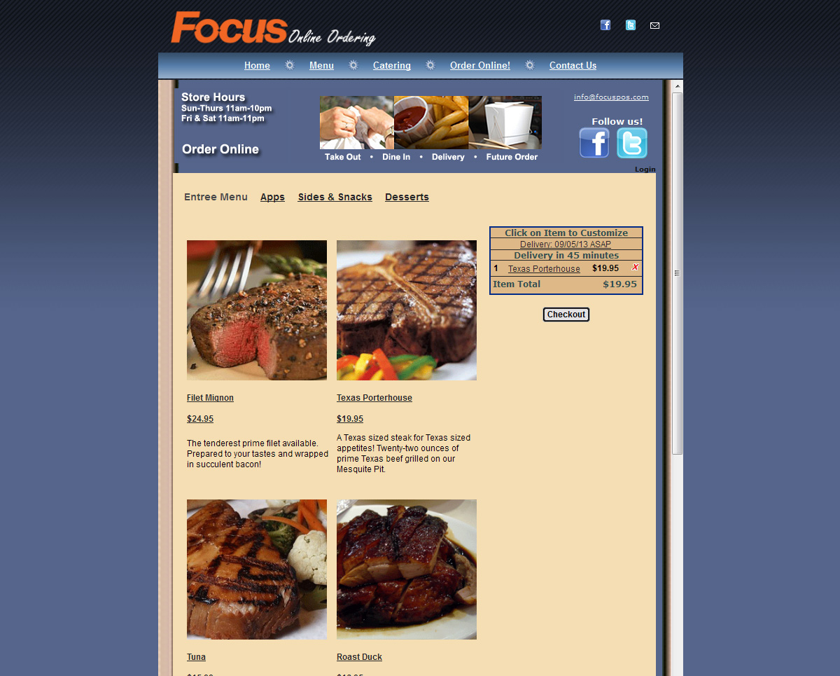 Restaurant Online Ordering Focus POS Systems