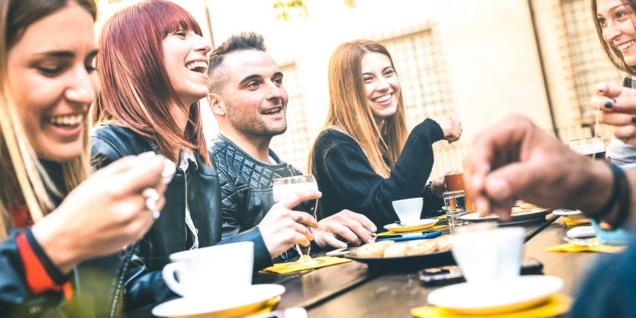 generation Z enjoying time together at a restaurant