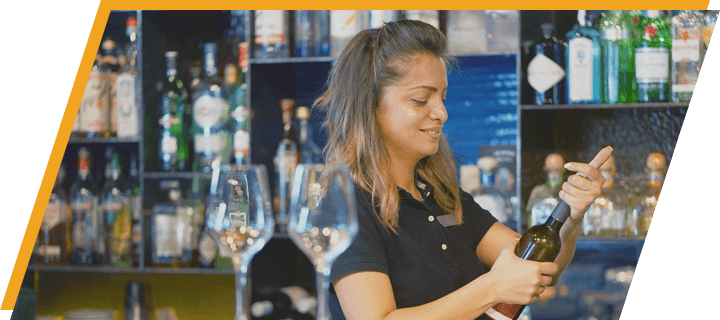female bartender bar pos